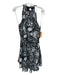Milly Size 8 Black & White Rayon Blend Chiffon Overlay Floral Sleeveless Dress Black & White / 8