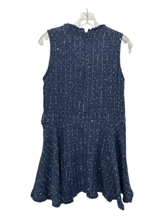 Sister Jane Size XS Navy, White & Gold Polyester Tweed Sleeveless Sequin Dress Navy, White & Gold / XS