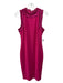 Badgley Mischka Size 6 Fuscia Pink Polyester Back Zip Ruffle Trim Back Zip Dress Fuscia Pink / 6