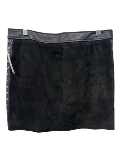Rebecca Minkoff Size 8 Black Suede & Leather Grommet Detail SHW Skirt Black / 8