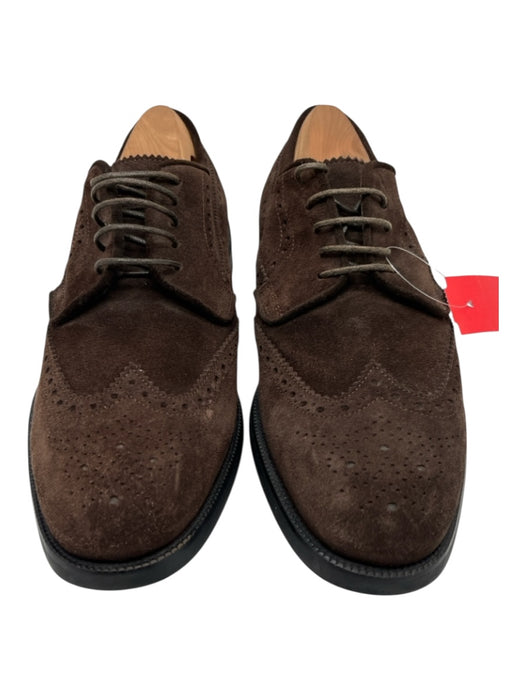 Saks Fifth Ave Shoe Size 10 Like New Dark Brown Suede Solid Wingtip Dress Shoes Dark Brown / 10