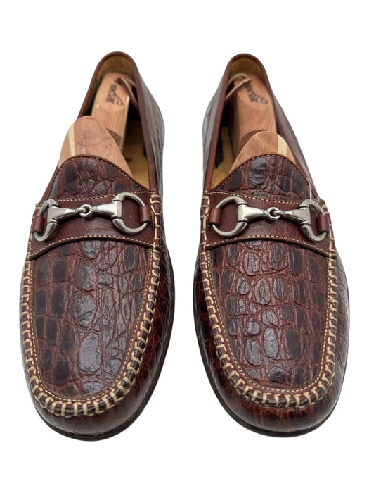 Martin Dingman Shoe Size 11 Brown Leather Embossed loafer Men's Shoes Brown / 11
