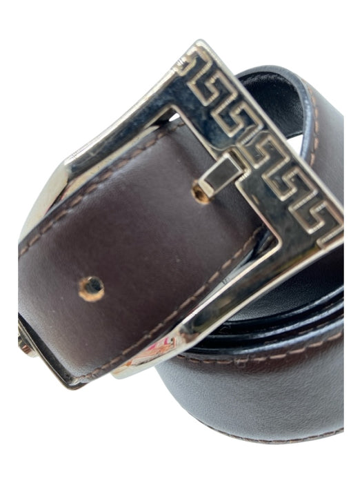 Versace Brown & Black Leather Reversible Men's Belt