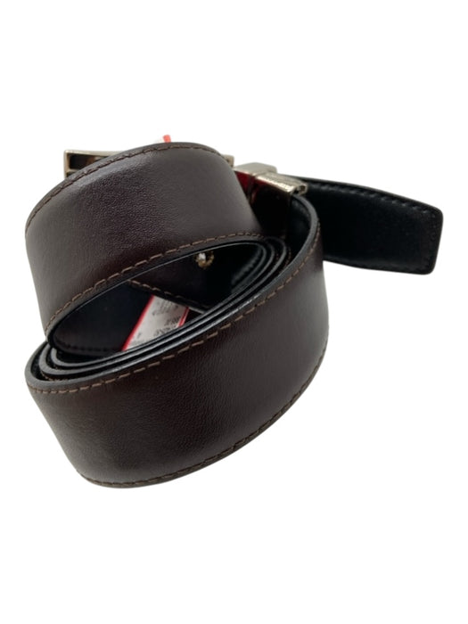 Versace Brown & Black Leather Reversible Men's Belt