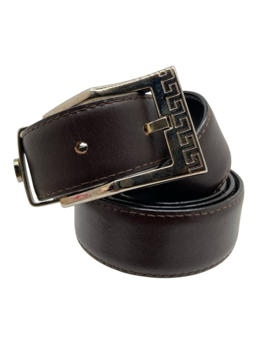 Versace Brown & Black Leather Reversible Men's Belt