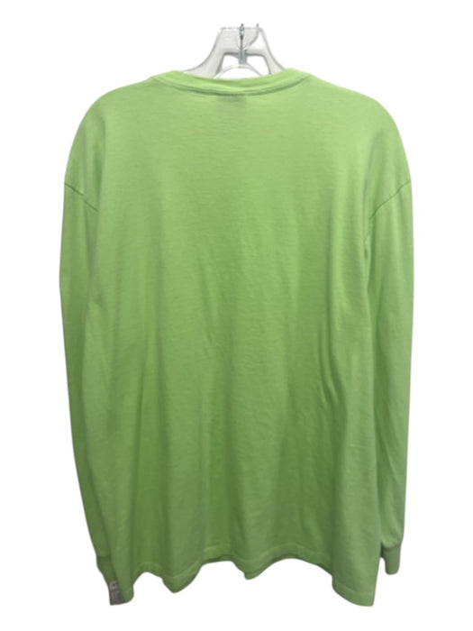 Polo Size L Lime Cotton Solid T shirt Crew Men's Long Sleeve Shirt L