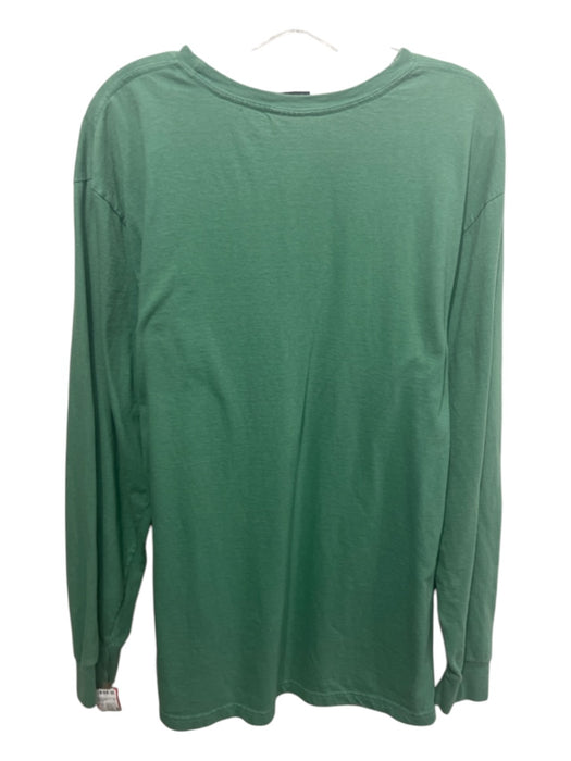 Polo Size L Green Cotton Solid T shirt Crew Men's Long Sleeve Shirt L