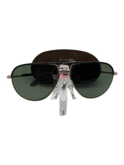 Tom Ford black & gold Metal Solid Aviator Men's Sunglasses