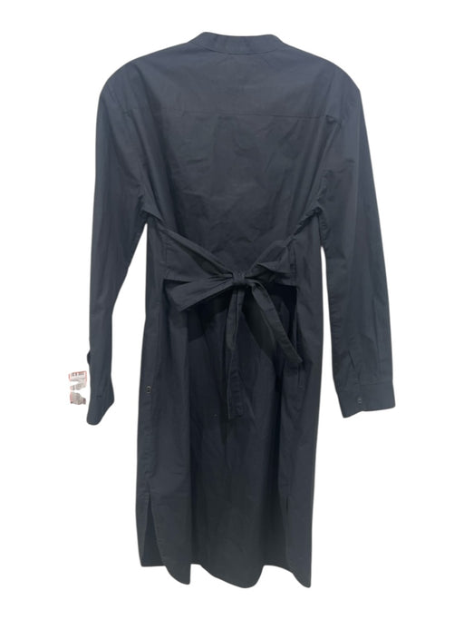 Ottod'Ame Size 8 Black Cotton Long Sleeve Button Up Long Sleeve Midi Dress Black / 8