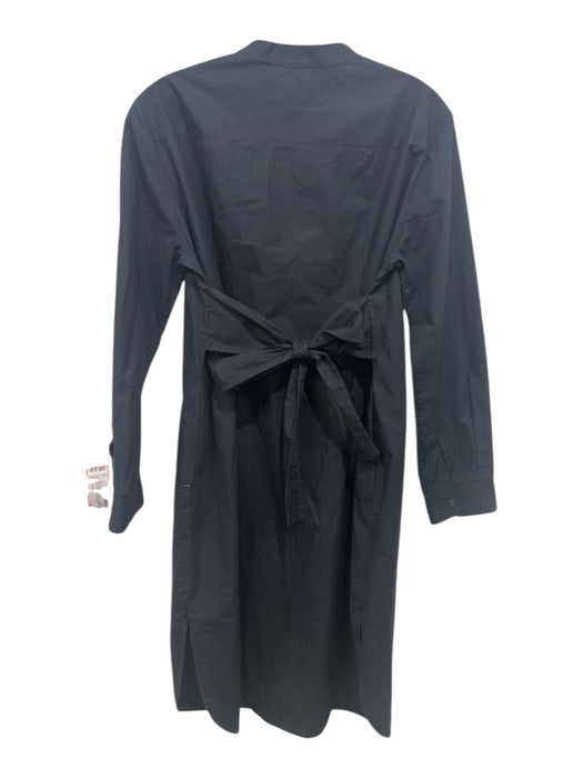 Ottod'Ame Size 8 Black Cotton Long Sleeve Button Up Long Sleeve Midi Dress Black / 8