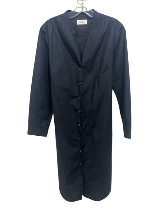 Ottod'Ame Size 8 Black Cotton Long Sleeve Button Up Long Sleeve Midi Dress Black / 8