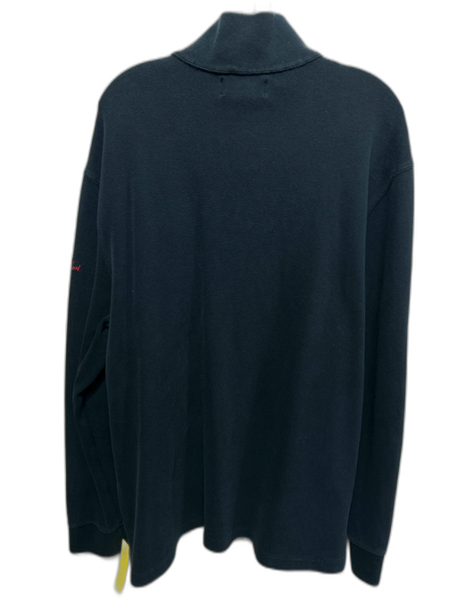 Polo Size XL Black Cotton Solid Quarter Zip Men's Long Sleeve Shirt Black / XL