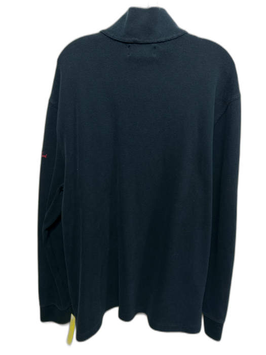 Polo Size XL Black Cotton Solid Quarter Zip Men's Long Sleeve Shirt Black / XL