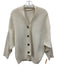 TELA Size M Cream White Wool Ribbed Knit Button Front Cardigan Sweater Cream White / M