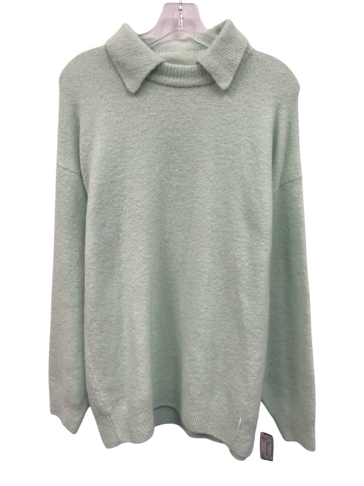 Tibi Size S Mint Green No Fabric Tag Knit Removable Collar Fuzzy Sweater Mint Green / S