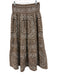 Orsina Size One Size Taupe Beige & White Cotton Paisley Embroidery Tiered Skirt Taupe Beige & White / One Size