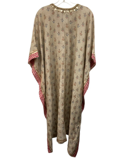 Sama Sitara Size One Size Taupe Beige & Multi Cotton & Silk Floral Kaftan Dress Taupe Beige & Multi / One Size