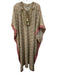 Sama Sitara Size One Size Taupe Beige & Multi Cotton & Silk Floral Kaftan Dress Taupe Beige & Multi / One Size