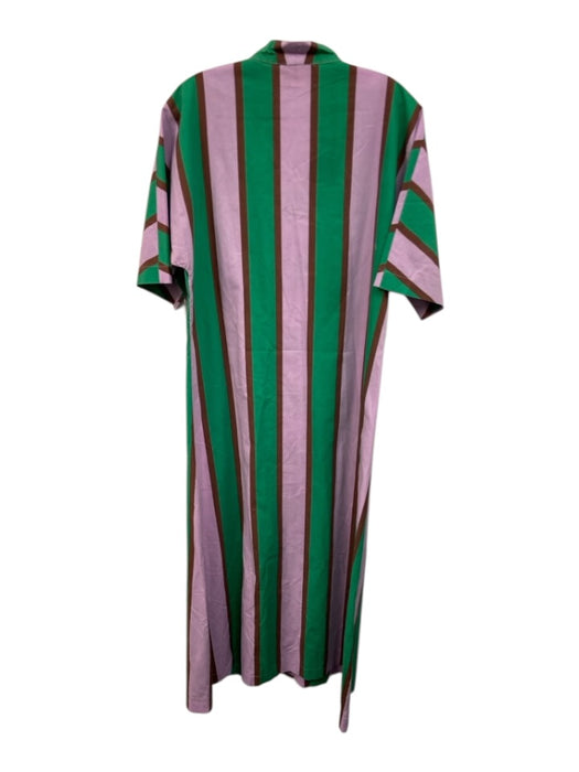 Figue Size S Purple, Green & Brown Cotton Striped 1/2 dolman sleeve V Neck Dress Purple, Green & Brown / S