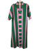 Figue Size S Purple, Green & Brown Cotton Striped 1/2 dolman sleeve V Neck Dress Purple, Green & Brown / S