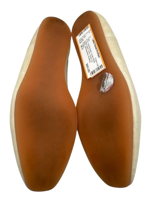 Coclico Shoe Size 38.5 Cream White Leather Upper Pump Chisel Toe Flats Cream White / 38.5
