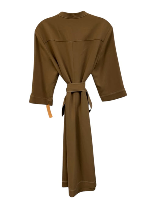 M.M. Lafleur Size M Tan Brown Triacetate Blend 1/2 Sleeve V Neck Paneled Dress Tan Brown / M