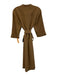 M.M. Lafleur Size M Tan Brown Triacetate Blend 1/2 Sleeve V Neck Paneled Dress Tan Brown / M
