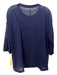 Elaine Kim Size Large Navy Cotton & Acetate Sheer Round Neck Demi Sleeve Set Top Navy / Large