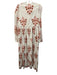 Alix of Bohemia Size M White & Pink Cotton Floral Blocked Print V Neck Dress White & Pink / M