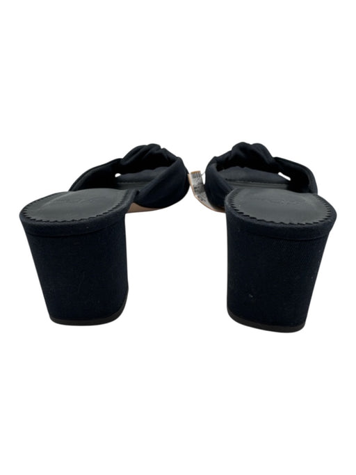 J. Crew Shoe Size 8.5 Black textile upper Grosgrain Knot Slide Block heel Mules Black / 8.5