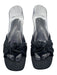 J. Crew Shoe Size 8.5 Black textile upper Grosgrain Knot Slide Block heel Mules Black / 8.5