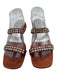 Pedro Garcia Shoe Size 38 Rust Brown Satin Upper Swarovski crystal Mule Sandals Rust Brown / 38