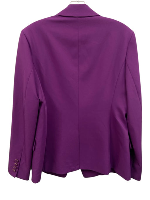 Milly Size 10 Purple Polyester Blend Light Shoulder pads Flap Pockets Jacket Purple / 10
