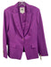 Milly Size 10 Purple Polyester Blend Light Shoulder pads Flap Pockets Jacket Purple / 10