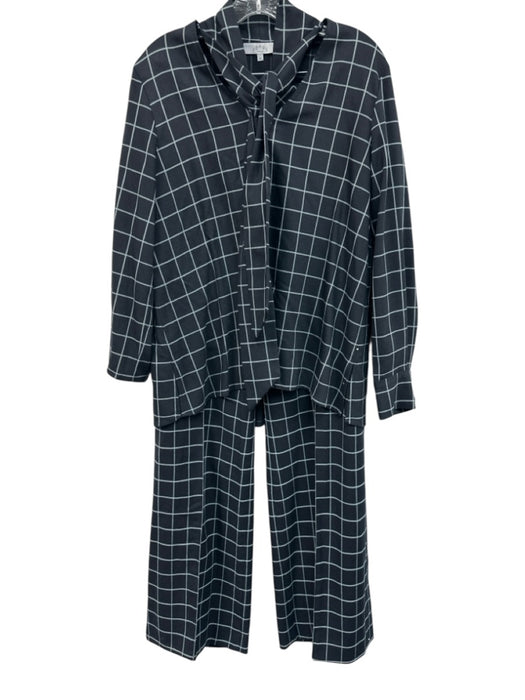 Pearl by Lela Rose Size 10/M Mixed Blues Polyester Blend Grid Pant Set Mixed Blues / 10/M