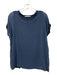 Elaine Kim Size S Navy Blue Silk Blend Sheer Overlay Short Sleeve Layered Top Navy Blue / S
