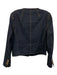 Cinq a Sept Size L Dark Wash Cotton Denim Snap Button Front Bow Detail Jacket Dark Wash / L