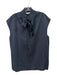 Tibi Size M Navy Blue & Orange Viscose Sleeveless Stripe Tie V Neck Top Navy Blue & Orange / M