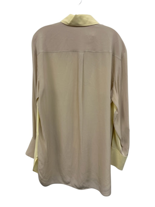 Givenchy Size 40 Yellow & Beige Silk Long Sleeve Button Up Color Block Top Yellow & Beige / 40