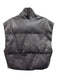 Elan Size S Dark Gray PU Leather Snap Button Front High Neck Quilted Filled Vest Dark Gray / S