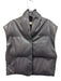 Elan Size S Dark Gray PU Leather Snap Button Front High Neck Quilted Filled Vest Dark Gray / S