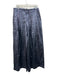 Lanhtropy Size L Metallic Navy Blue Linen Foil Coating Pleated Front Pants Metallic Navy Blue / L
