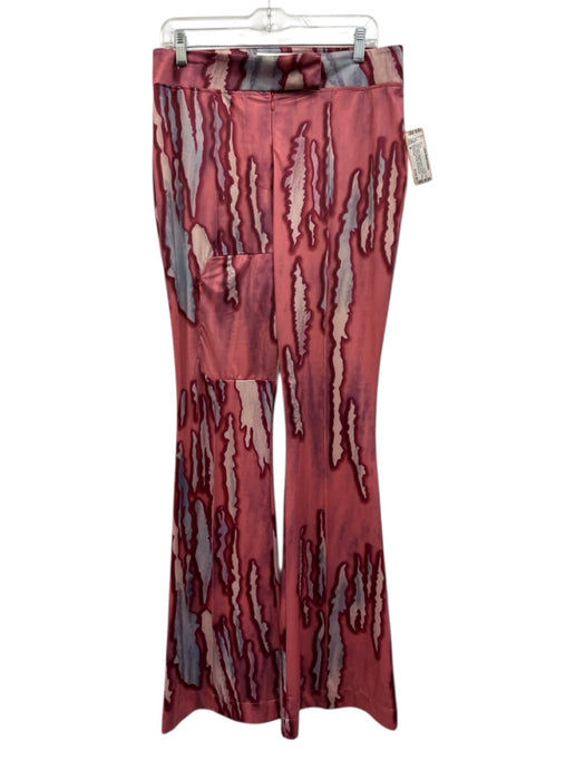 Conner Ives Size M Pink & gray Polyester Blend Abstract Print Flare Pants Pink & gray / M