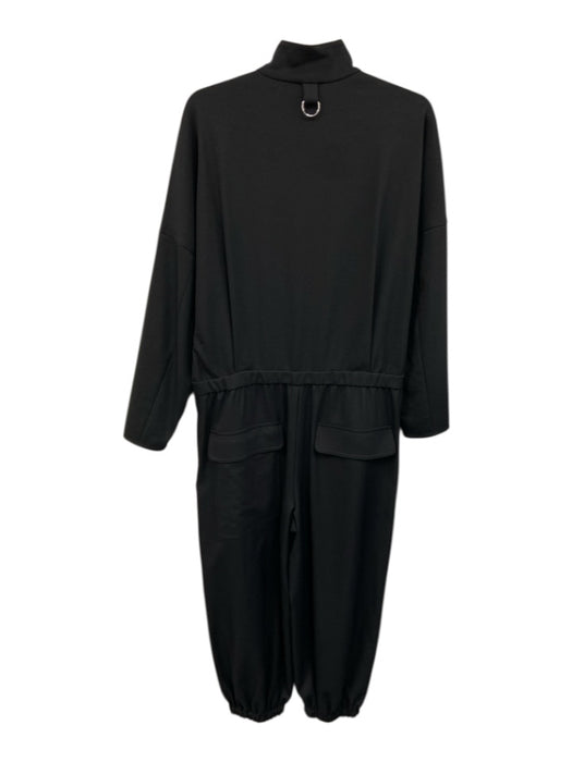 Tibi Size M Black Polyester Blend Long Sleeve Zip Front high neck Jumpsuit Black / M