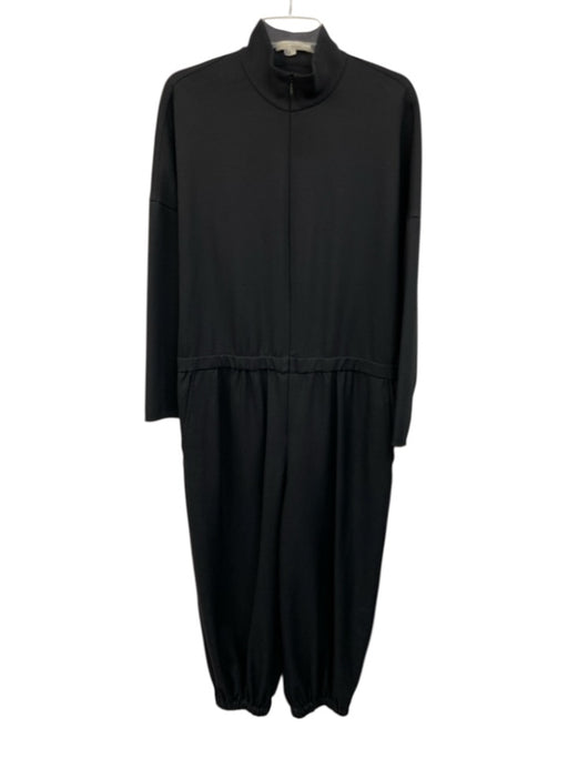 Tibi Size M Black Polyester Blend Long Sleeve Zip Front high neck Jumpsuit Black / M