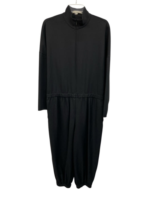 Tibi Size M Black Polyester Blend Long Sleeve Zip Front high neck Jumpsuit Black / M