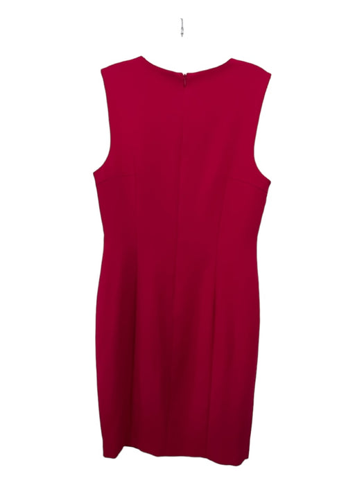 Black Halo Size 10 Fuschia Polymide Sleeveless Darted Round Neck Midi Dress Fuschia / 10