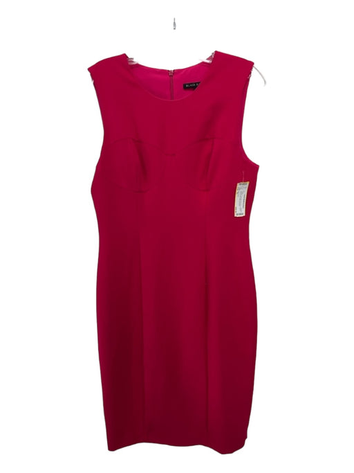 Black Halo Size 10 Fuschia Polymide Sleeveless Darted Round Neck Midi Dress Fuschia / 10