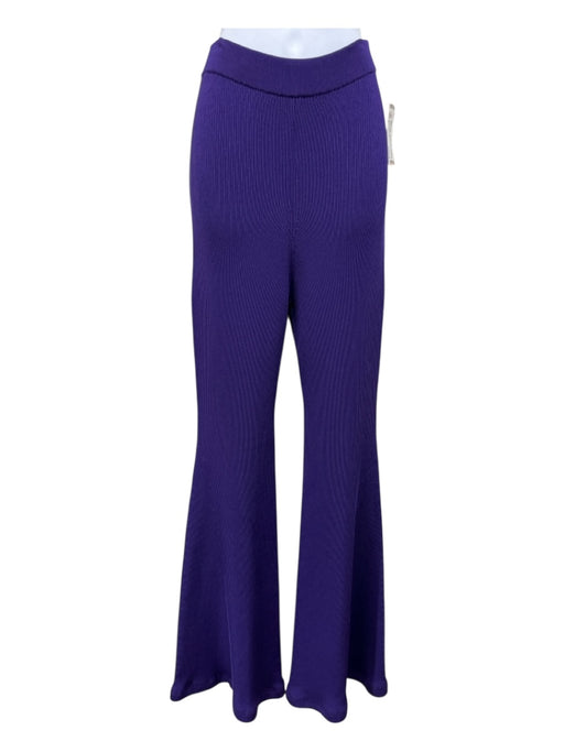 Stella McCartney Size L Purple Viscose Blend Ribbed Knit Elastic Waist Pants Purple / L