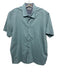 Ted Baker Size 5 Green & Blue Cotton Blend Micro Button Up Men's Short Sleeve Green & Blue / 5